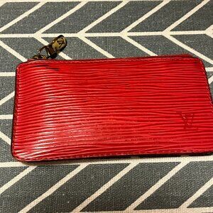 LOUIS VUITTON ATELIER Red Epi Leather Pochette Clés Key Pouch